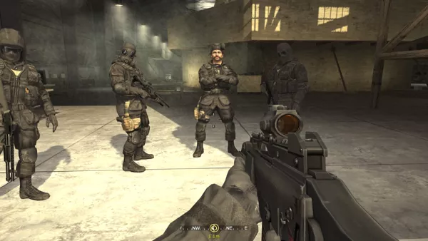Call of Duty 4: Modern Warfare Windows As you meet your S.A.S. squad mates, capt. Price takes the piss off your name (which is &#x27;Soap&#x27; by the way). Notice the funny stance of the second guy from the left :)