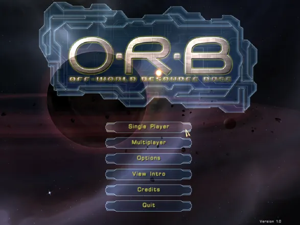 O.R.B.: Off-World Resource Base Windows Title Screen.