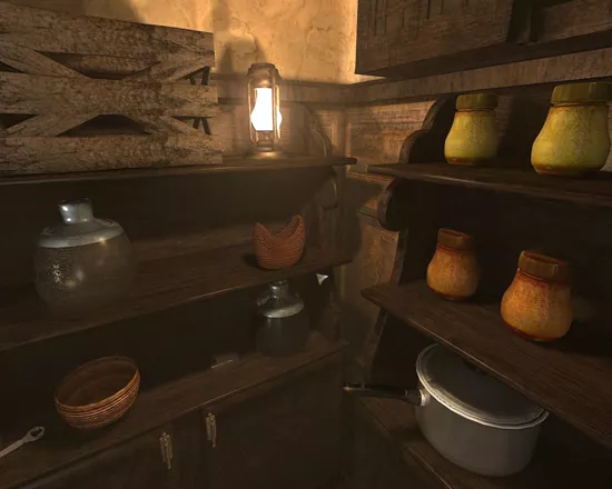 Darkness Within: In Pursuit of Loath Nolder Windows The kitchen in Ivar&#x27;s cabin