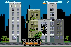 PaperBoy / Rampage Game Boy Advance Rampage: watch out for the train it really does some damage.