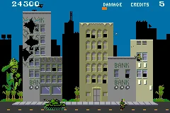 PaperBoy / Rampage Game Boy Advance Rampage: the tank is can knock you off a building with its missiles.
