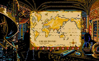 20,000 Leagues Under the Sea Atari ST Map of the world is correct enough (French version)