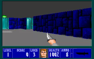 Wolfenstein 3D DOS Using the knife.
