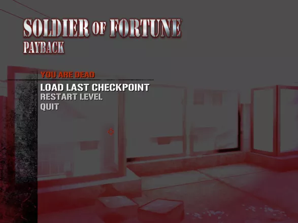 Soldier of Fortune: Payback Windows The screen of death.