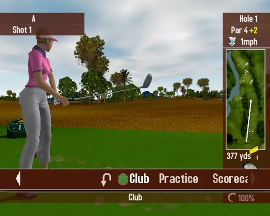 REALPLAY Golf PlayStation 2 Surveying the lie.