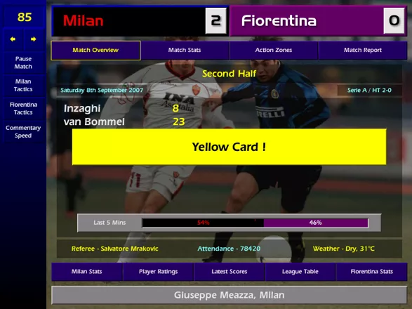 Championship Manager: Season 01/02 Windows Middle of game in Manager