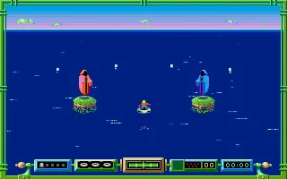 Typhoon Thompson in Search for the Sea Child Atari ST Two robed figures