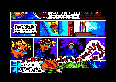 MOT Amstrad CPC Comic strip intro is drawn by a hand.