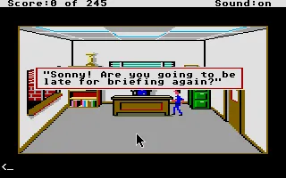 Police Quest: In Pursuit of the Death Angel Atari ST The boss is not happy to see Sonny