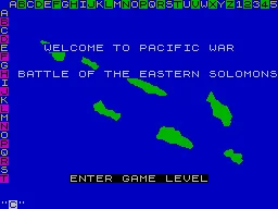 Pacific War ZX Spectrum Title screen