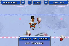 Backyard Hockey Game Boy Advance Penalty for hooking a player.