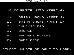 10 Computer Hits ZX Spectrum List of the games (tape A)
