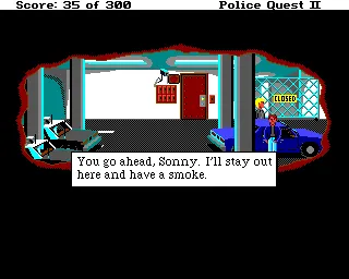 Police Quest 2: The Vengeance Amiga Jail parking lot