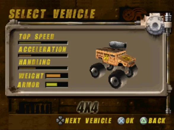 Hot Wheels: Extreme Racing PlayStation Car selection