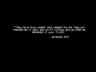 1213: Episode 3 Windows A bible quotation at the beginning of the game