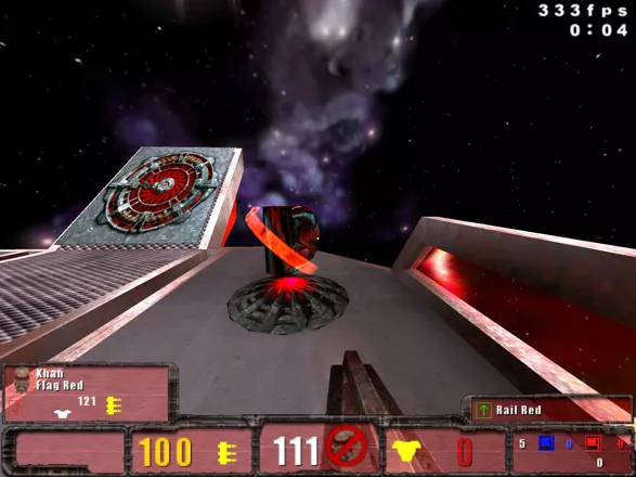 Quake III: Team Arena Windows One of the permanent power-ups: The Doubler (doubles your weapons damage).