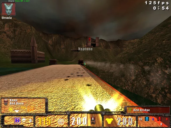 Quake III: Team Arena Windows Taking down an enemy.