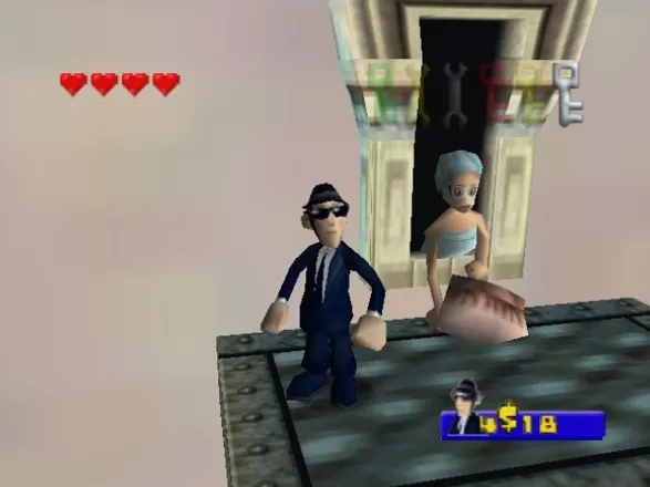 Blues Brothers 2000 Nintendo 64 I&#x27;ve no idea what she&#x27;s trying to hit me with.