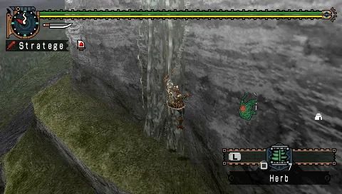 Monster Hunter: Freedom 2 PSP Go up the wall.