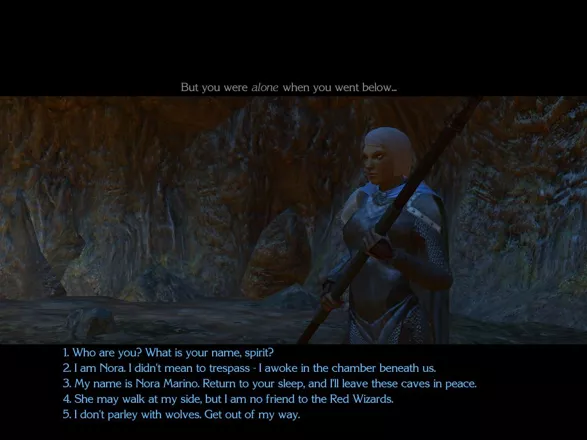 Neverwinter Nights 2: Mask of the Betrayer Windows The game has lots of dialogue, and the writing is really good.
