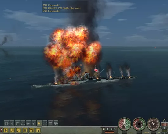 Silent Hunter: Wolves of the Pacific Windows After the second torpedo hit the ship explodes.