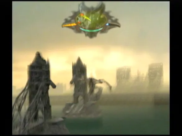 Reign of Fire GameCube Playing as a dragon, soaring over what is left of London.