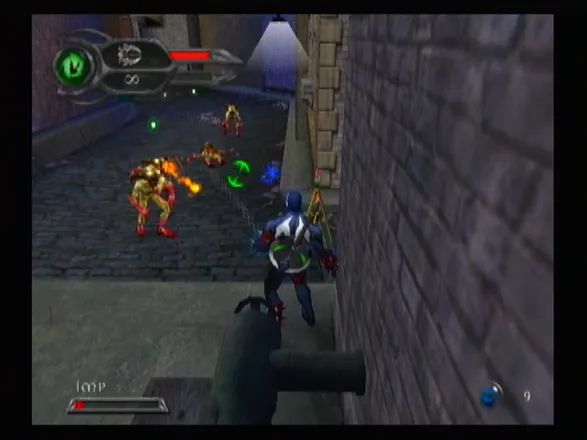 Spawn: Armageddon GameCube Using clawed chains on feeble imp skulls.