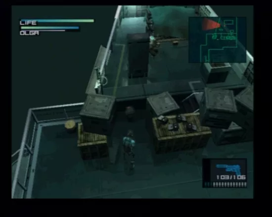 Metal Gear Solid 2: Sons of Liberty PlayStation 2 Tanker Episode - You can switch between first-person and top-down perspective at any time.