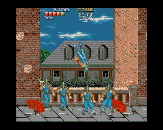 Ninja Gaiden Amiga Doing a somersault. You must use this move a lot if you want to win in this game.