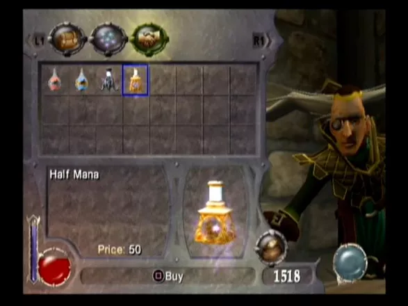 Drakan: The Ancients&#x27; Gates PlayStation 2 The alchemist&#x27;s shopping interface