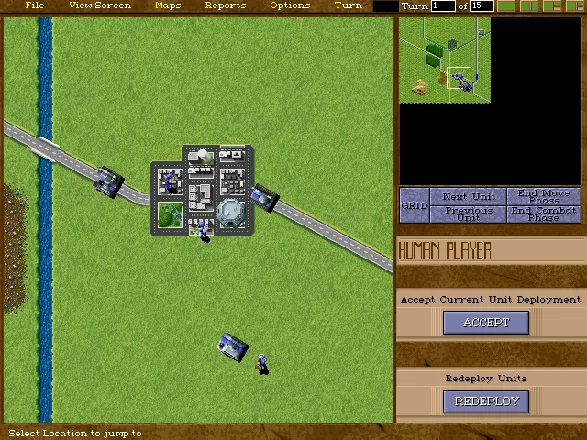 Front Lines DOS Unit deployment at the very beginning (tutorial scenario)