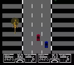 Race America NES Sometimes, the game switches to an overhead view