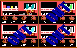 The Basket Manager DOS Budget, team colors, and team stats (EGA/VGA)