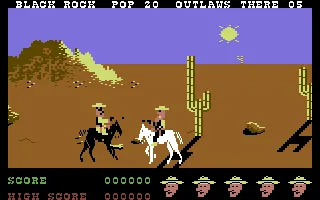 Outlaws Commodore 64 Gunfight on horsebacks!