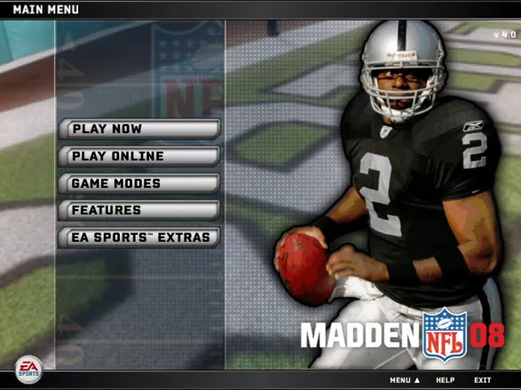 Madden NFL 08 Windows Main menu