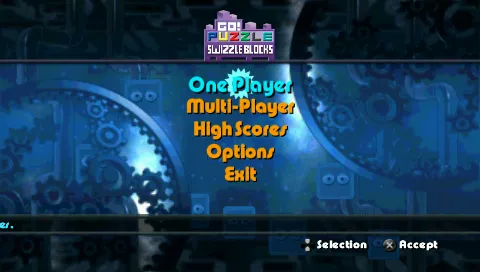 Go! Puzzle PSP Swizzle Blocks &#x2013; main menu