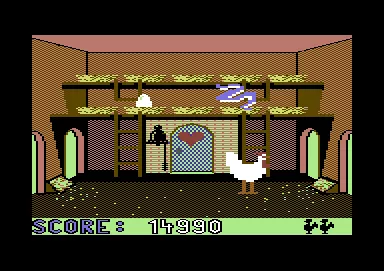 Chicken Chase Commodore 64 One of the snakes are trying to get to an egg