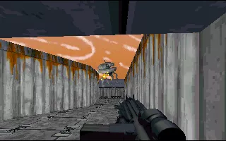 Star Wars: Dark Forces DOS Destroying some imperial drones.