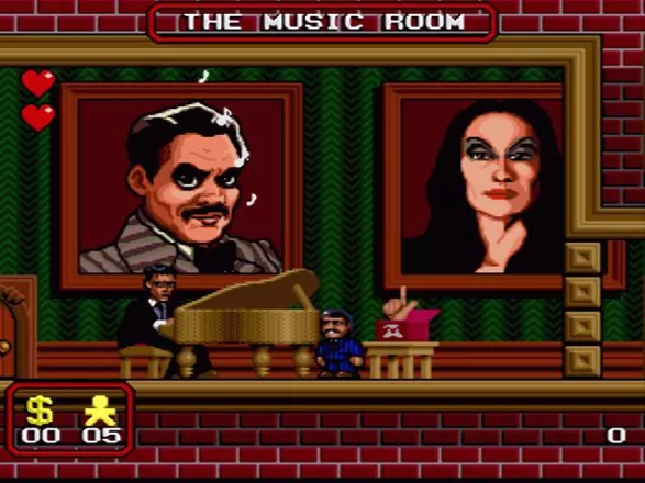 The Addams Family SNES The pianist ignores Mr. Addams completely