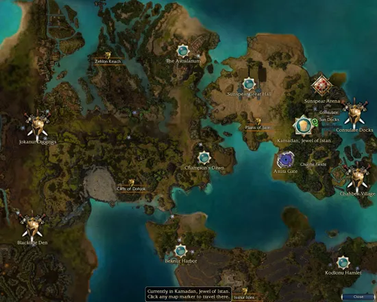 Guild Wars: Nightfall Windows Zoomed map of Istan (Hard Mode)