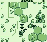 Pop&#x27;n TwinBee Game Boy Level two: hexagonal shapes on the ground