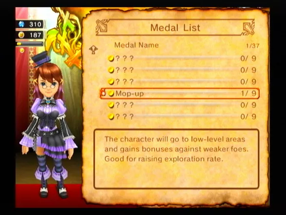 Final Fantasy: Crystal Chronicles - My Life as a King Wii An alternate costume for Chime, and a screen for viewing your bonus medals.