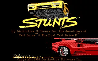 Stunts DOS Stunts Title Screen (EGA)
