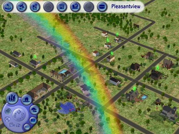 The Sims 2: FreeTime Windows A rainbow over Pleasantview.