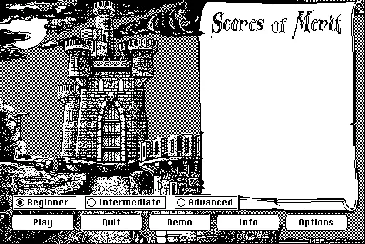 Dark Castle Macintosh Main menu