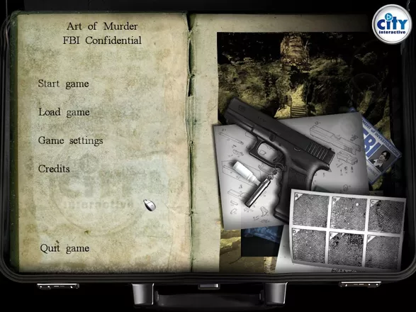 Art of Murder: FBI Confidential Windows Main menu