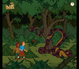 The Adventures of Tintin: Prisoners of the Sun SNES Hit the snake before it bites you!