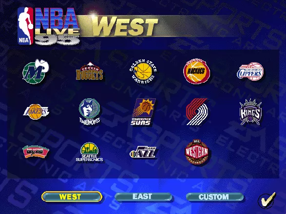 NBA Live 95 DOS Western NBA teams