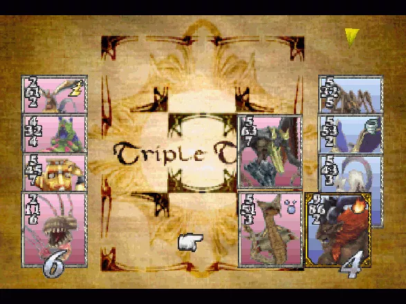 Final Fantasy VIII PlayStation Playing Triple Triad, the in-game collectable card game