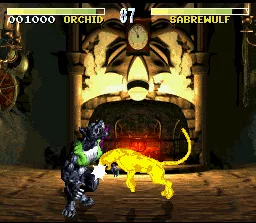 Killer Instinct SNES Animality?? Orchid takes a bite out of Sabrewulf